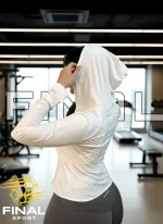 تیشرت آستین بلند کلاه دار پارچه نانو